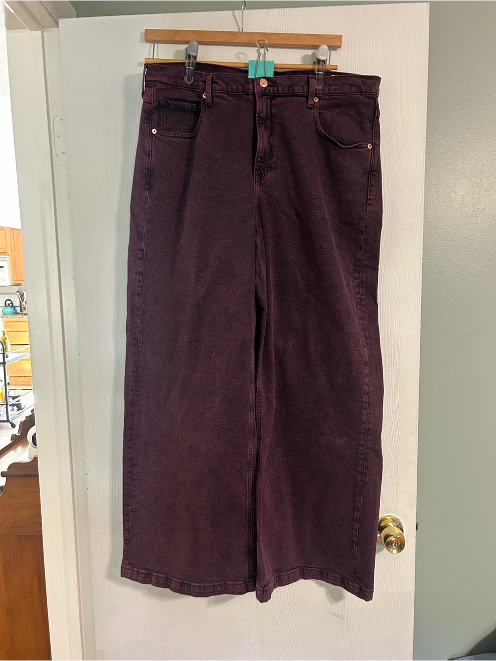 GAP Wide-Leg Jeans in Deep Plum